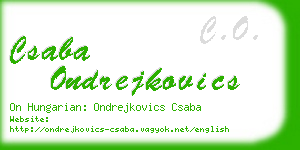 csaba ondrejkovics business card